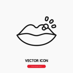 herpes icon vector. Linear style sign for mobile concept and web design. herpes symbol illustration. Pixel vector graphics - Vector.