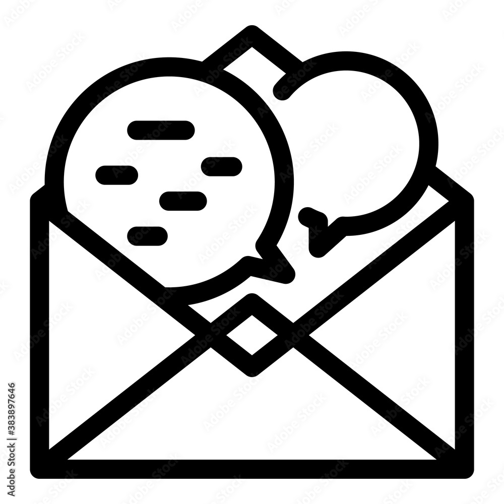 Poster conversation envelope icon. outline conversation envelope vector icon for web design isolated on whi