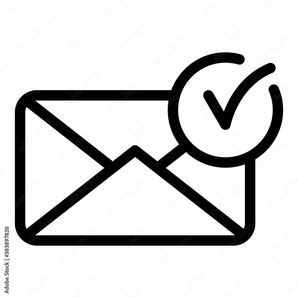 Poster approved envelope icon. outline approved envelope vector icon for web design isolated on white backg