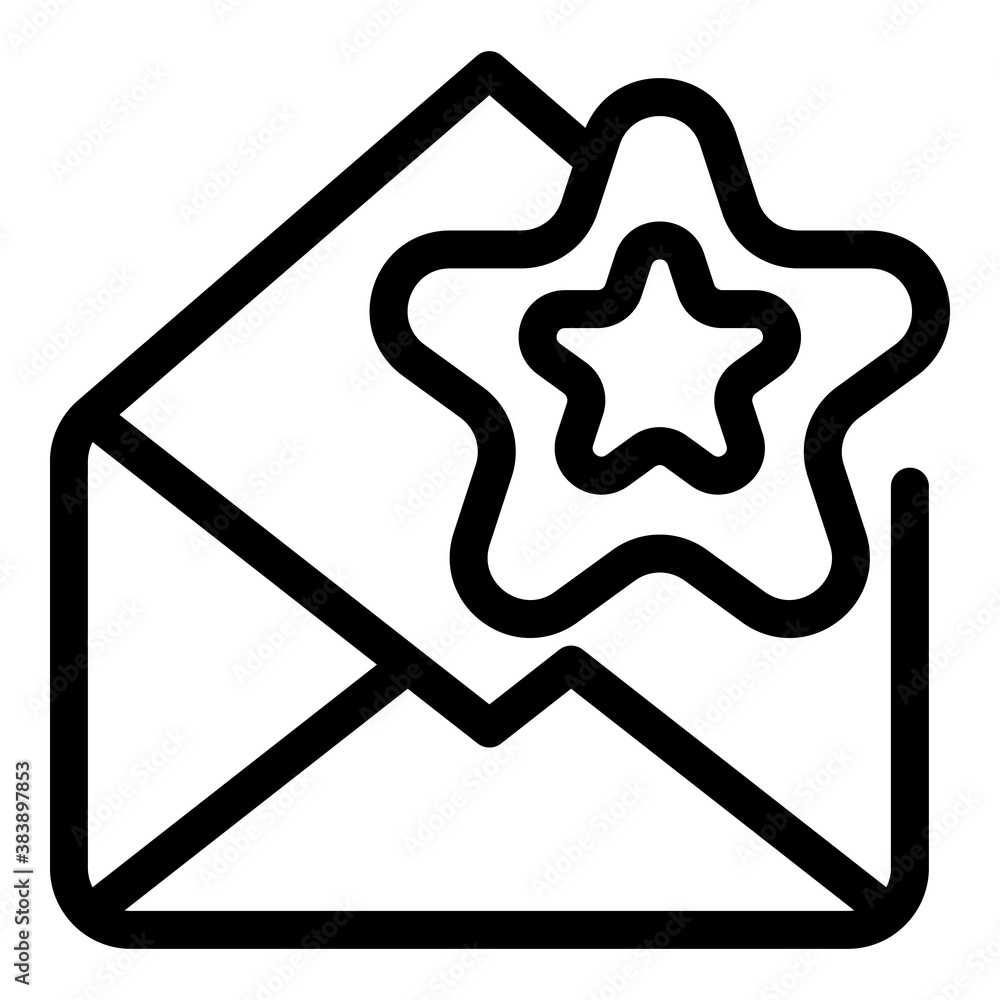 Poster favorite envelope icon. outline favorite envelope vector icon for web design isolated on white backg