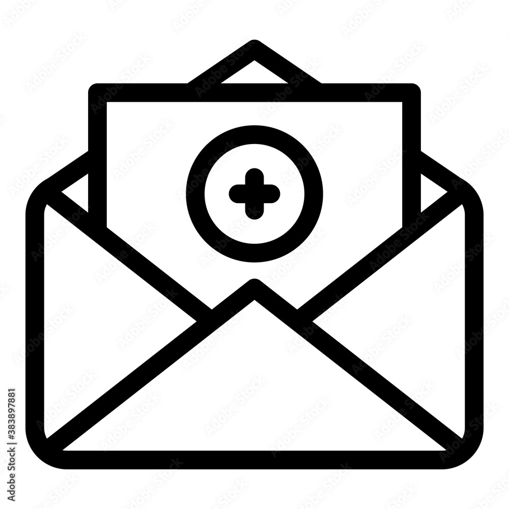 Poster add letter envelope icon. outline add letter envelope vector icon for web design isolated on white b
