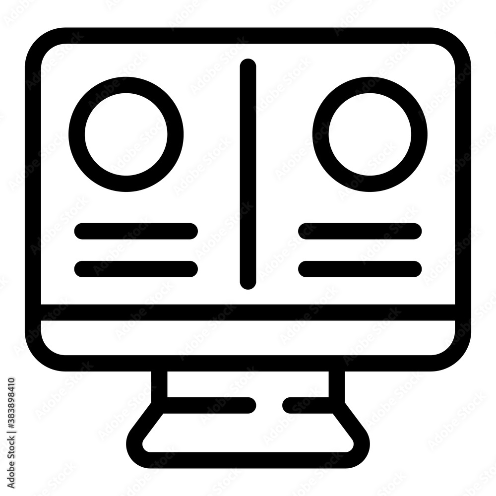 Poster pc monitor comparison icon. outline pc monitor comparison vector icon for web design isolated on whi