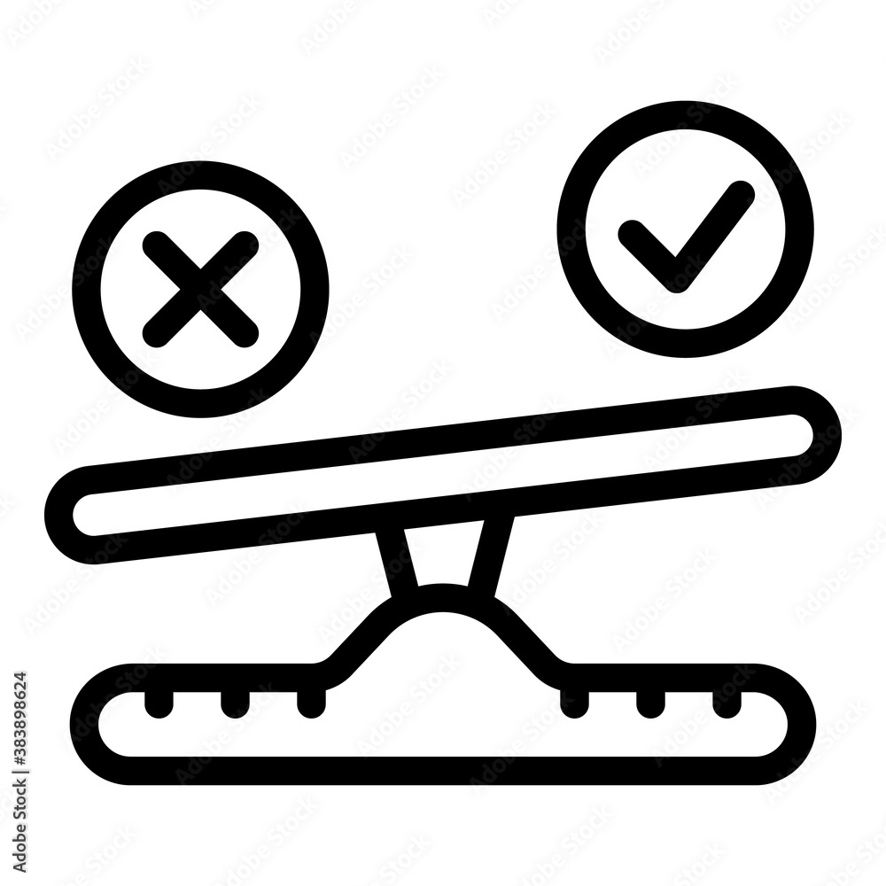 Poster rejected scales comparison icon. outline rejected scales comparison vector icon for web design isola