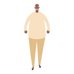 old afro ethnic man character icon