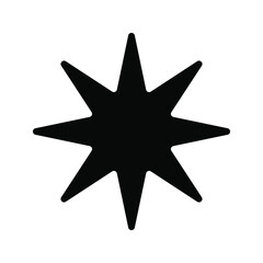 Black and white star icon with a different flat star style, vector illustration. eps 10