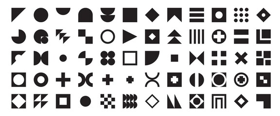 Abstract Bauhaus vector elements collection. Simple geometric shapes and forms - obrazy, fototapety, plakaty