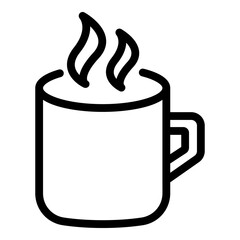 Hot mug icon. Outline hot mug vector icon for web design isolated on white background