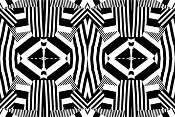 Naklejka premium Vector striped pattern. Grunge black-white background.