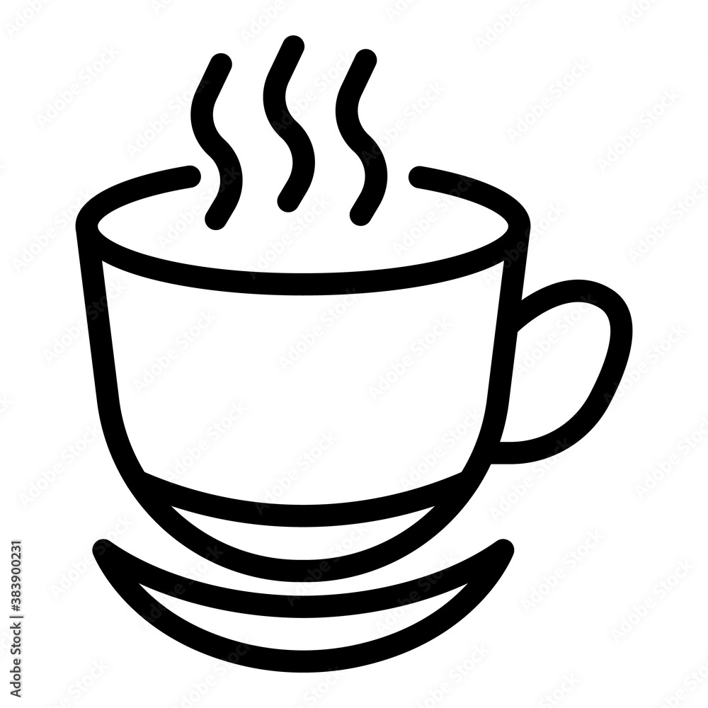 Poster cocoa mug icon. outline cocoa mug vector icon for web design isolated on white background