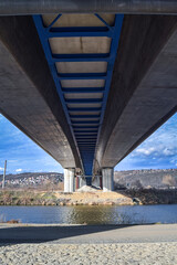 Bridge over the Vltava river in line, Radotin Bridge near Prague, Czech Republic
