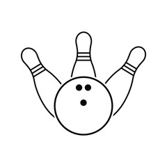 bowling - pin bowling icon vector design template, on white backround