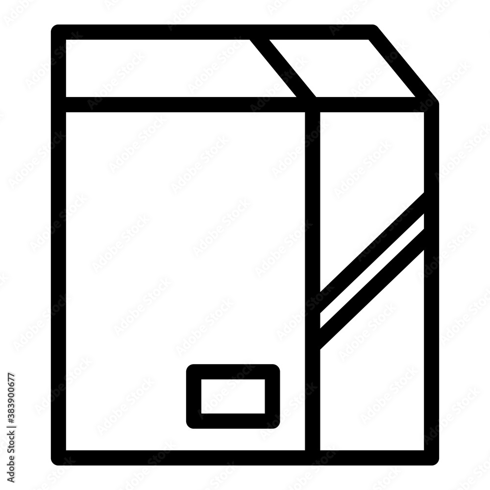 Poster box icon. outline box vector icon for web design isolated on white background