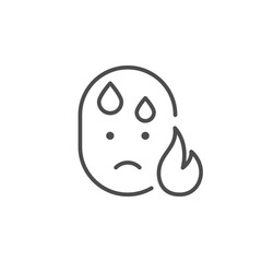 Fever or flu line outline icon