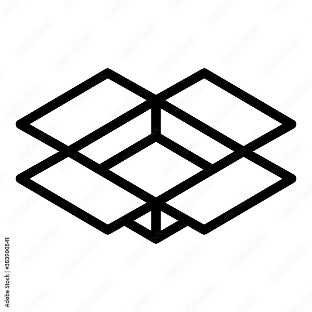 Poster open box icon. outline open box vector icon for web design isolated on white background