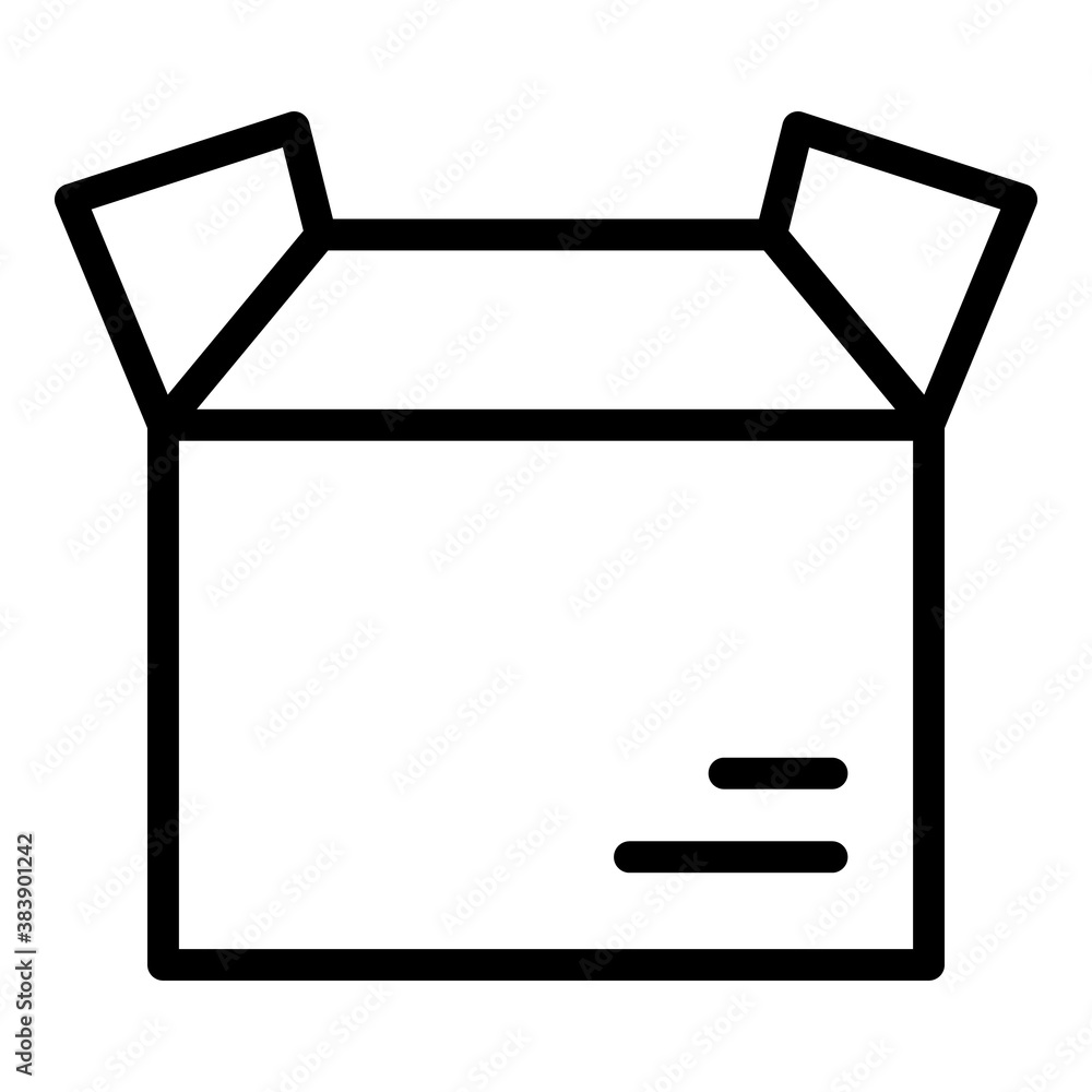 Poster open parcel box icon. outline open parcel box vector icon for web design isolated on white backgroun