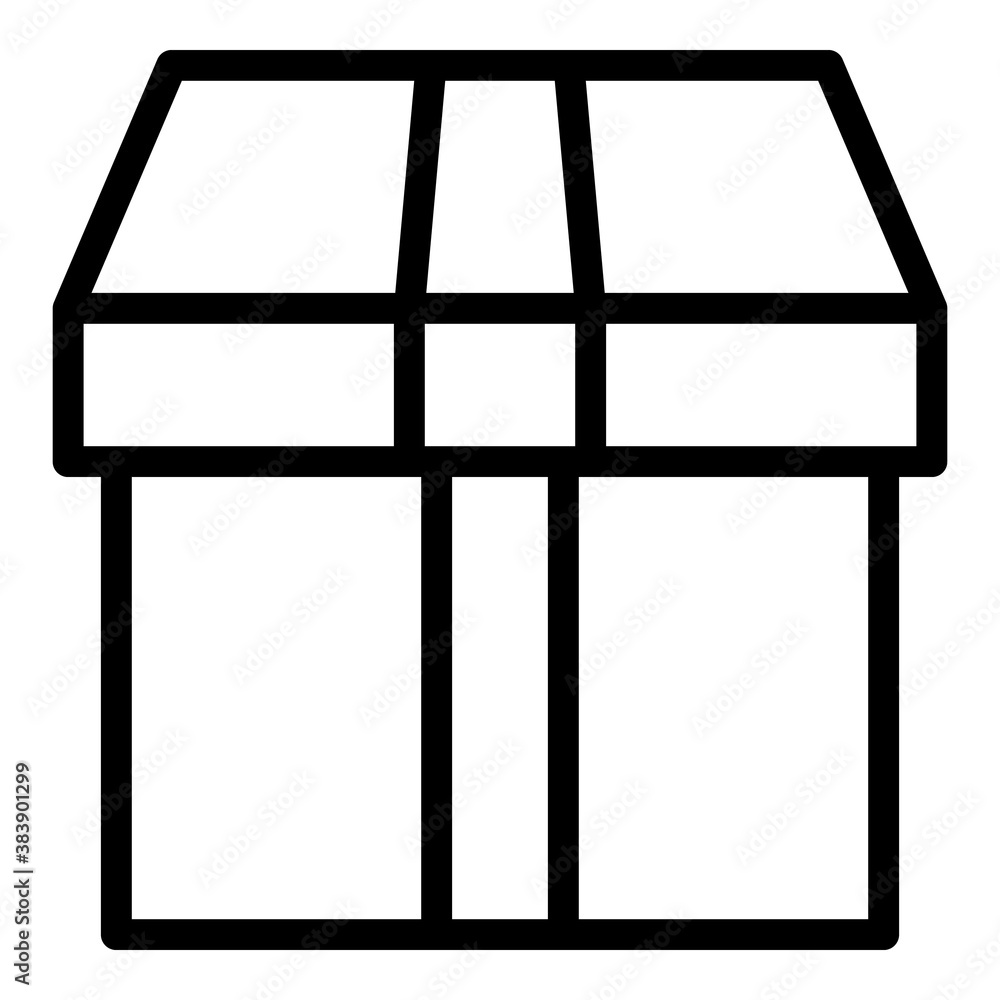 Poster empty box icon. outline empty box vector icon for web design isolated on white background