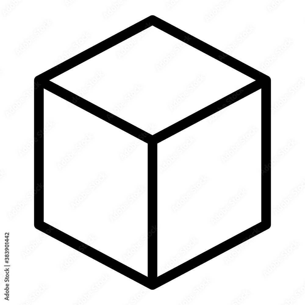 Poster cube box icon. outline cube box vector icon for web design isolated on white background