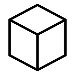 Cube box icon. Outline cube box vector icon for web design isolated on white background