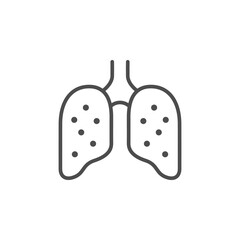 Lungs line outline icon or anatomy concept