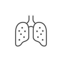 Lungs line outline icon or anatomy concept