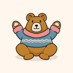 Cute forest animal with winter and Christmas cloth 