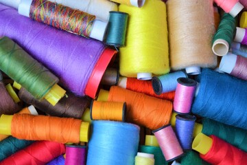 Multicolored threads background