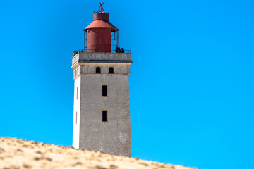 The lighthouse Rubjerg Knude on the north sea coast in Denmark