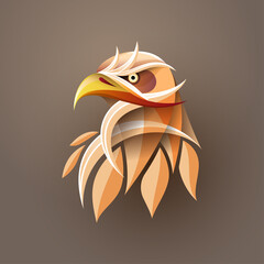 Abstract eagle head gradient color art for poster print, t-shirt print, postcard design