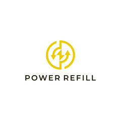 electric logo design modern simple vector with yellow circle color and white background