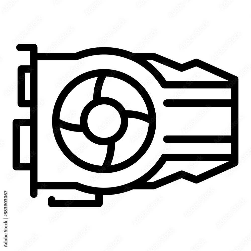 Poster graphics card icon. outline graphics card vector icon for web design isolated on white background
