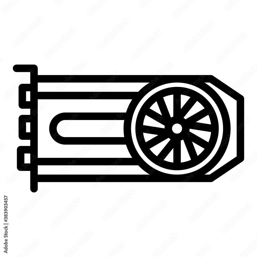 Poster computer graphic card icon. outline computer graphic card vector icon for web design isolated on whi
