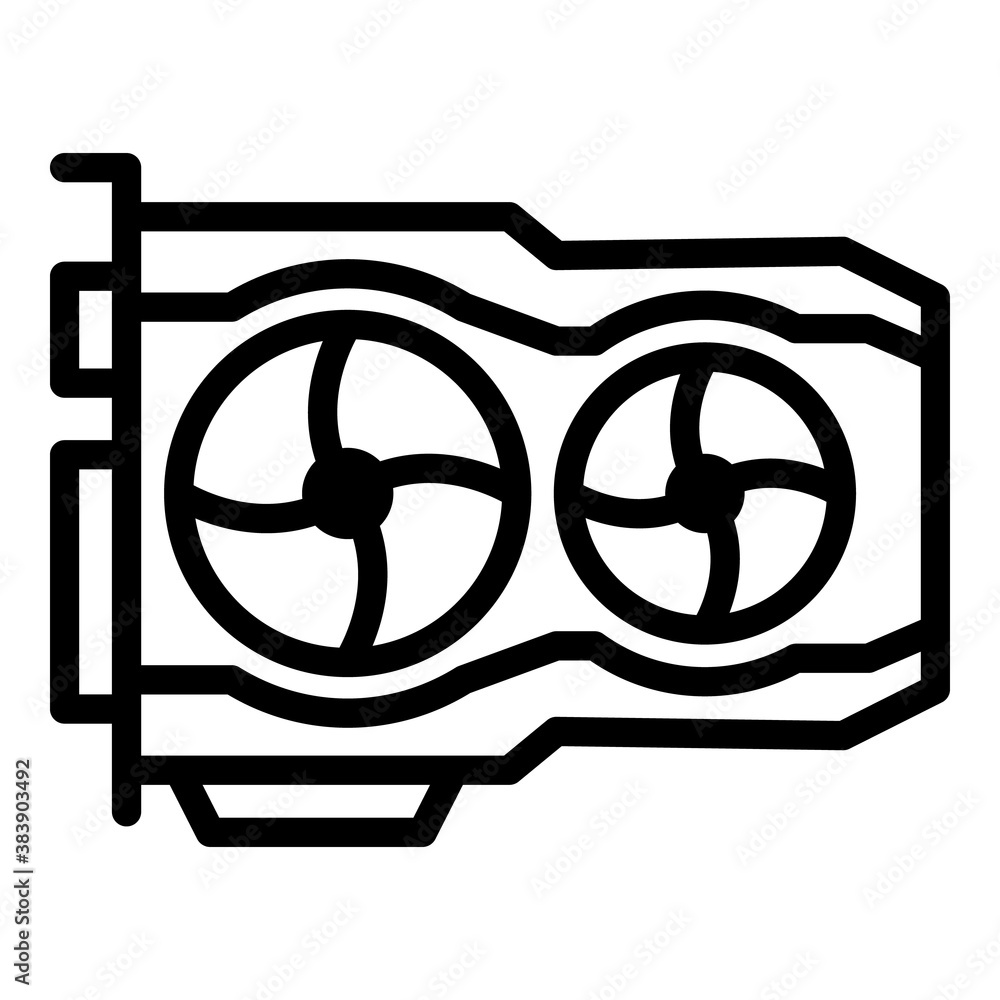 Poster computer display card icon. outline computer display card vector icon for web design isolated on whi