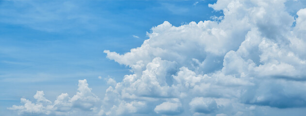 sky cloud blue background panorama, beautiful bright summer