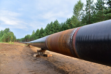 Natural Gas transmission pipeline and crude oil pipes Installation for transporting fuel supplies...