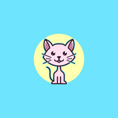 cat logo design modern cartoon and simple character