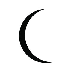 Black crescent moon isolated on white. eps 10