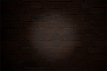 Fototapeta na wymiar An old brick, unplastered wall with a vignette effect.