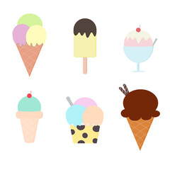 set of doodle ice cream