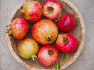 Fresh ripe pomegranate on the table