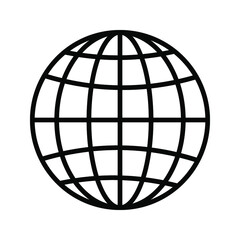 Globe icon, isolated. Flat design.