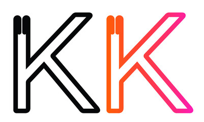 alphabet letter K, initial letter logo K, vector 