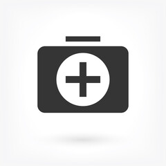 Flat designed medicine chest Vector icon . Lorem Ipsum Illustration design