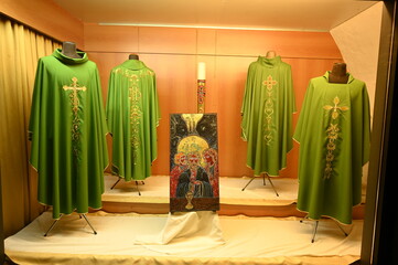 Catholic rite clothing for  priest  . Religious clothes .
