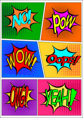 A group of interjections in the manner of a comic text