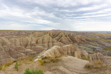 Cloudy day in Badlands National Park