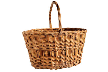 Fototapeta premium Wicker basket on a white background. Isolated