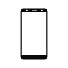Cellphone with a blank screen. Flat style. Vector illustration of eps 10 web with white background