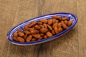 Almonds nuts heap