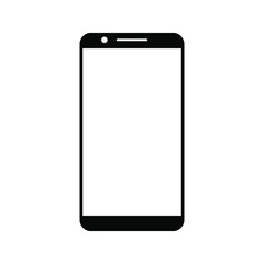 Cellphone with a blank screen. Flat style. Vector illustration of eps 10 web with white background
