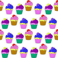 pattern with cupcakes